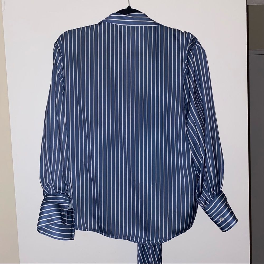 Maje Striped Wrap-Front Shirt - Picture 4 of 11